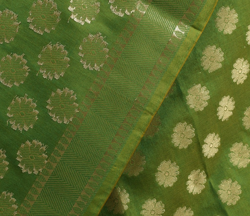 Green Banarasi Dupatta Indian Art Silk Woven Zari Brocade Long Stole Scarves