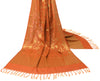 Orange Banarasi Dupatta Indian Art Silk Woven Zari Brocade Long Stole Scarves