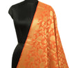 Orange Banarasi Dupatta Indian Art Silk Woven Zari Brocade Long Stole Scarves