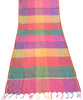Multi-Color Banarasi Dupatta Handloom Colorblocked with Zari Border Long Stole