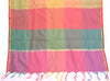 Multi-Color Banarasi Dupatta Handloom Colorblocked with Zari Border Long Stole