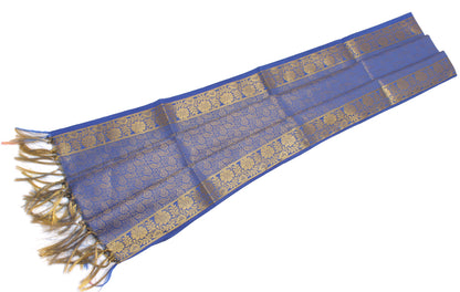 Blue Banarasi Dupatta Indian Art Silk Woven Zari Brocade Long Stole Scarves