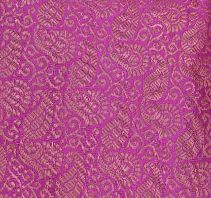 Purple Banarasi Dupatta Indian Art Silk Woven Zari Brocade Long Stole Scarves