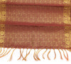 Brown Banarasi Dupatta Indian Art Silk Woven Zari Brocade Long Stole Scarves