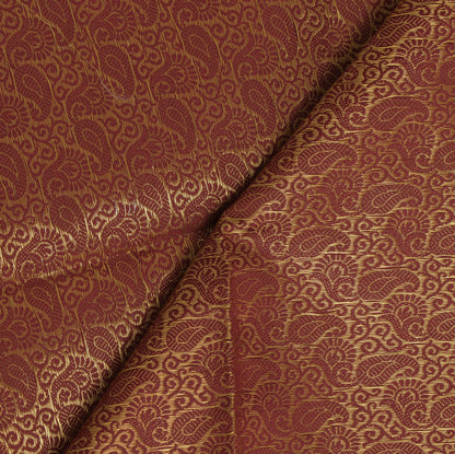 Brown Banarasi Dupatta Indian Art Silk Woven Zari Brocade Long Stole Scarves