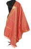 Peach Banarasi Dupatta Indian Art Silk Woven Zari Brocade Long Stole Scarves