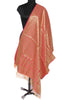 Peach Banarasi Dupatta Indian Art Silk Woven Zari Brocade Long Stole Scarves