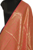 Peach Banarasi Dupatta Indian Art Silk Woven Zari Brocade Long Stole Scarves