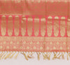 Peach Banarasi Dupatta Indian Art Silk Woven Zari Brocade Long Stole Scarves
