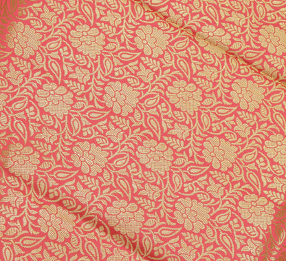 Peach Banarasi Dupatta Indian Art Silk Woven Zari Brocade Long Stole Scarves
