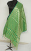 Green Banarasi Dupatta Indian Art Silk Woven Zari Brocade Long Stole Scarves
