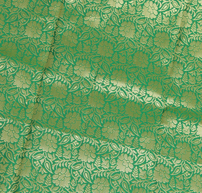 Green Banarasi Dupatta Indian Art Silk Woven Zari Brocade Long Stole Scarves