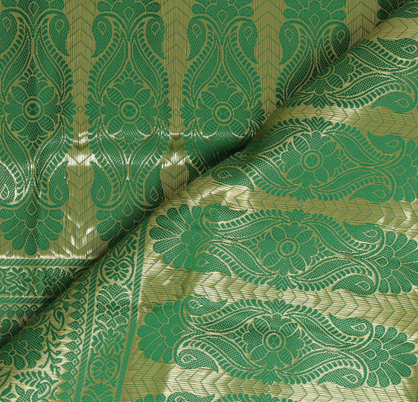 Green Banarasi Dupatta Indian Art Silk Woven Zari Brocade Long Stole Scarves