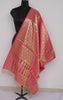 Pink Banarasi Dupatta Indian Art Silk Woven Zari Brocade Long Stole Scarves