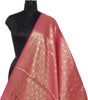 Pink Banarasi Dupatta Indian Art Silk Woven Zari Brocade Long Stole Scarves