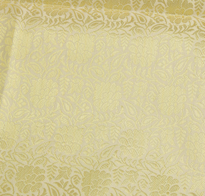 Cream Banarasi Dupatta Indian Art Silk Woven Zari Brocade Long Stole Scarves