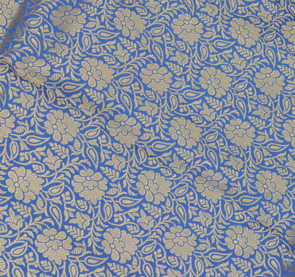 Blue Banarasi Dupatta Indian Art Silk Woven Zari Brocade Long Stole Scarves