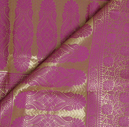 Purple Banarasi Dupatta Indian Art Silk Woven Zari Brocade Long Stole Scarves