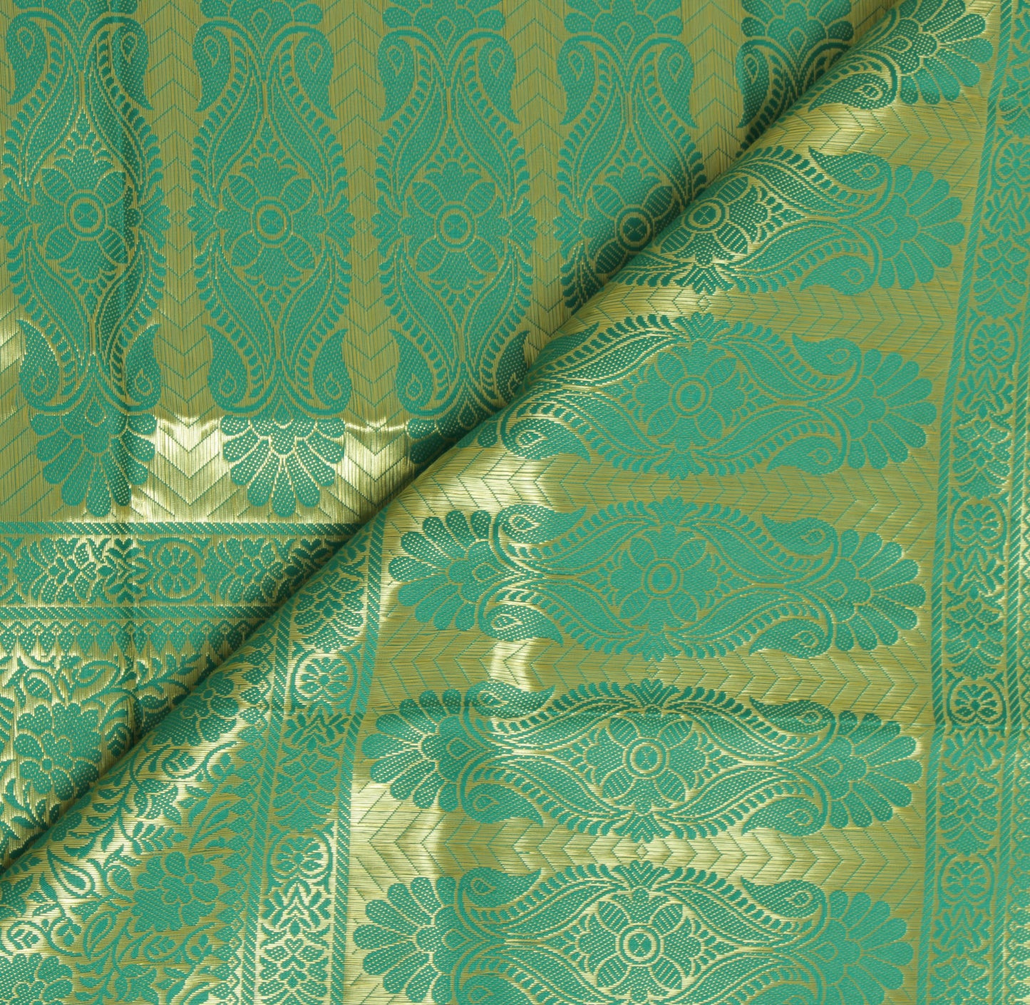 Green Banarasi Dupatta Indian Art Silk Woven Zari Brocade Long Stole Scarves