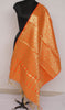 Orange Banarasi Dupatta Indian Art Silk Woven Zari Brocade Long Stole Scarves