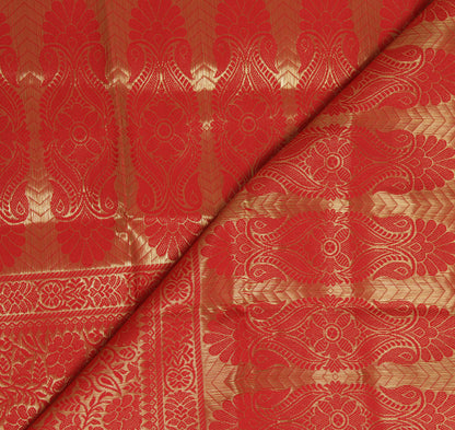 Red Banarasi Dupatta Indian Art Silk Woven Zari Brocade Long Stole Scarves