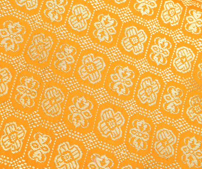 Orange Banarasi Dupatta Indian Art Silk Woven Zari Brocade Long Stole Scarves