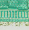 Green Banarasi Dupatta Indian Art Silk Woven Zari Brocade Long Stole Scarves