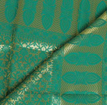 Green Banarasi Dupatta Indian Art Silk Woven Zari Brocade Long Stole Scarves