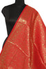 Red Banarasi Dupatta Indian Art Silk Woven Zari Brocade Long Stole Scarves