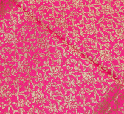 Hot Pink Banarasi Dupatta Indian Art Silk Woven Zari Brocade Long Stole Scarves