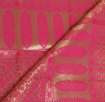 Hot Pink Banarasi Dupatta Indian Art Silk Woven Zari Brocade Long Stole Scarves