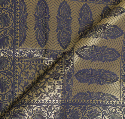 Blue Banarasi Dupatta Indian Art Silk Woven Zari Brocade Long Stole Scarves