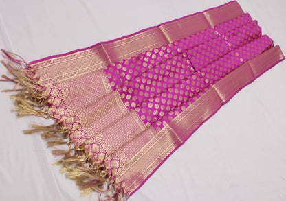 Purple Banarasi Dupatta Indian Art Silk Woven Zari Brocade Long Stole Scarves