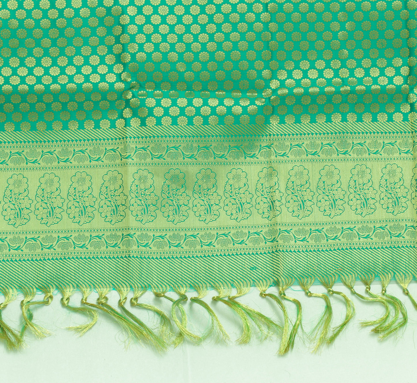 Green Banarasi Dupatta Indian Art Silk Woven Zari Brocade Long Stole Scarves