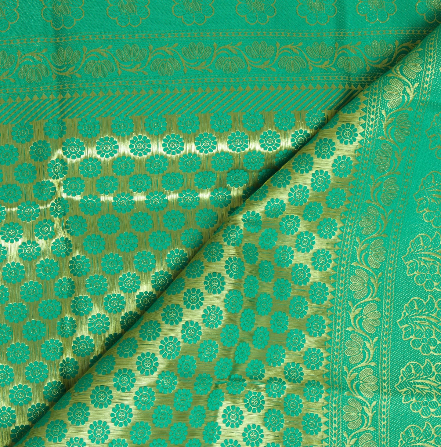 Green Banarasi Dupatta Indian Art Silk Woven Zari Brocade Long Stole Scarves