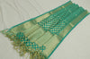 Green Banarasi Dupatta Indian Art Silk Woven Zari Brocade Long Stole Scarves