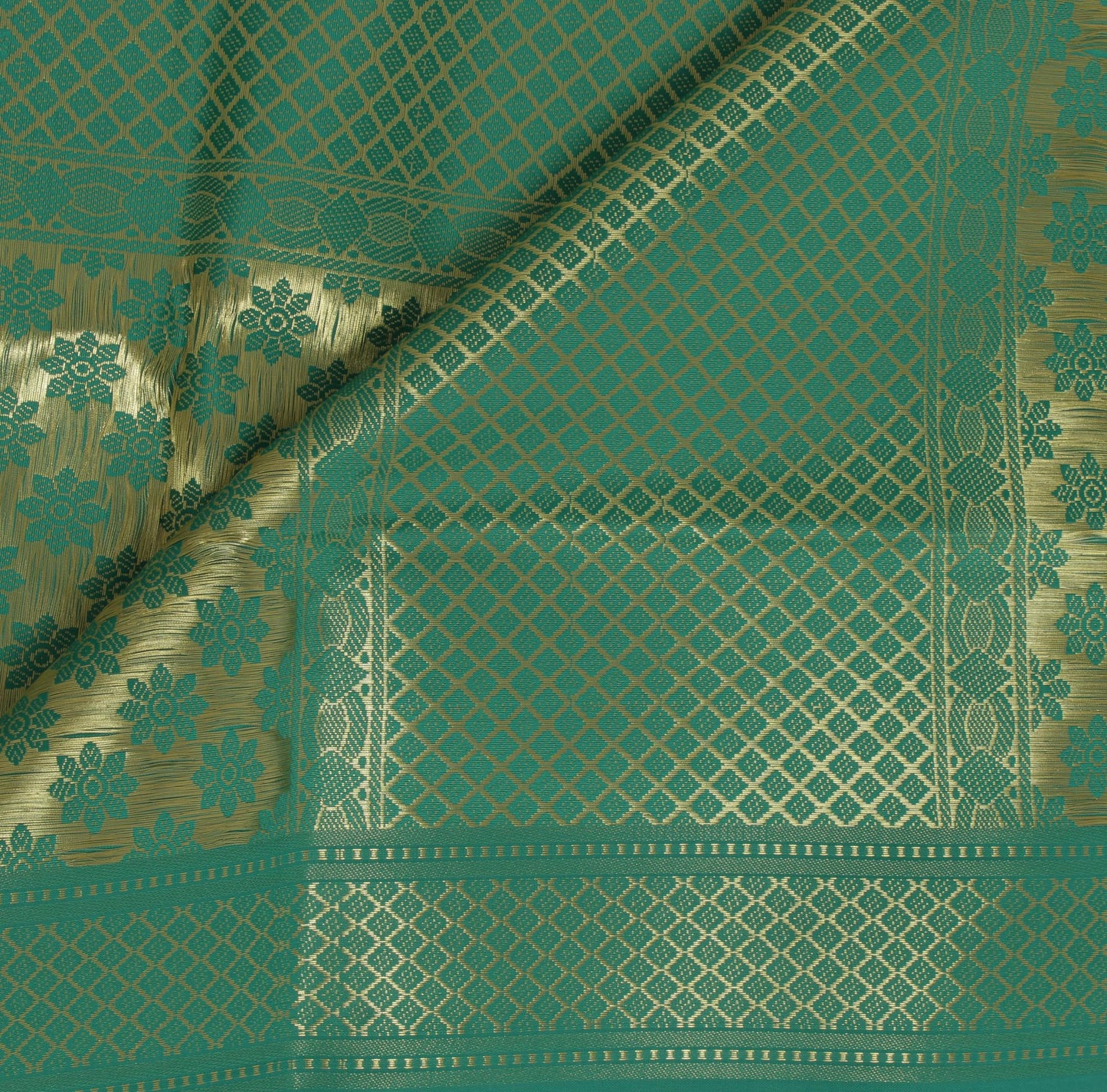 Green Banarasi Dupatta Indian Art Silk Woven Zari Brocade Long Stole Scarves