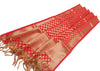 Red Banarasi Dupatta Indian Art Silk Woven Zari Brocade Long Stole Scarves Veil
