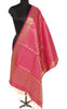 Hot Pink Banarasi Dupatta Indian Art Silk Woven Zari Brocade Long Stole Scarves