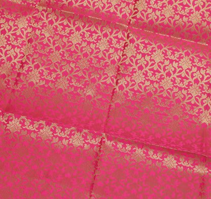 Pink Banarasi Dupatta Indian Art Silk Woven Zari Brocade Long Stole Scarves