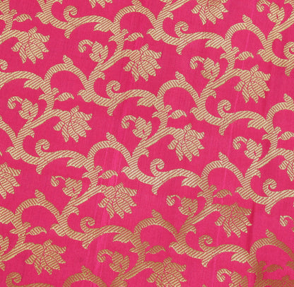 Hot Pink Banarasi Dupatta Indian Art Silk Woven Zari Brocade Long Stole Scarves