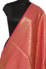 Peach Banarasi Dupatta Indian Art Silk Woven Zari Brocade Long Stole Scarves