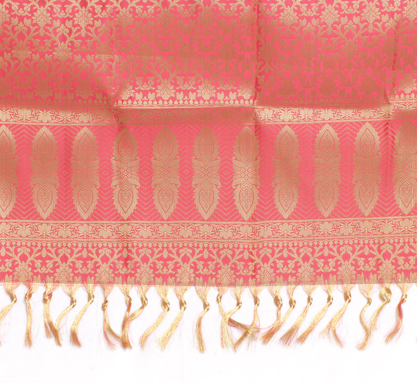 Peach Banarasi Dupatta Indian Art Silk Woven Zari Brocade Long Stole Scarves