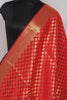 Red Banarasi Dupatta Indian Art Silk Woven Zari Brocade Long Stole Scarves