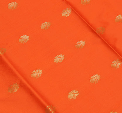 Orange Banarasi Dupatta Indian Art Silk Woven Zari Brocade Long Stole Scarves
