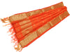 Orange Banarasi Dupatta Indian Art Silk Woven Zari Brocade Long Stole Scarves