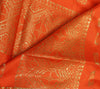 Orange Banarasi Dupatta Indian Art Silk Woven Zari Brocade Long Stole Scarves