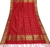 Red Banarasi Dupatta Indian Art Silk Woven Zari Brocade Long Stole Scarves Veil