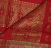 Red Banarasi Dupatta Indian Art Silk Woven Zari Brocade Long Stole Scarves Veil