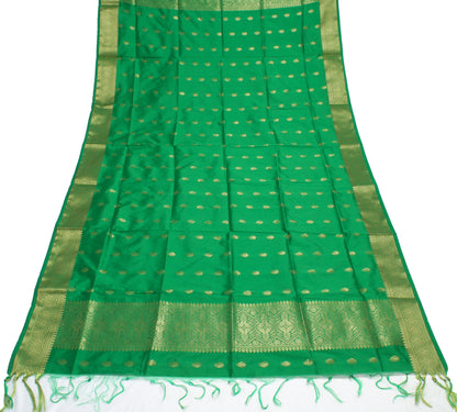 Green Banarasi Dupatta Indian Art Silk Woven Zari Brocade Long Stole Scarves